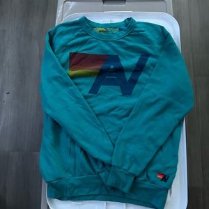 Aviator nation teal crewneck